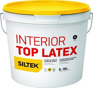 Фарба Siltek Interior Top Latex, латексна, матова, стійка до вологого стирання 9л